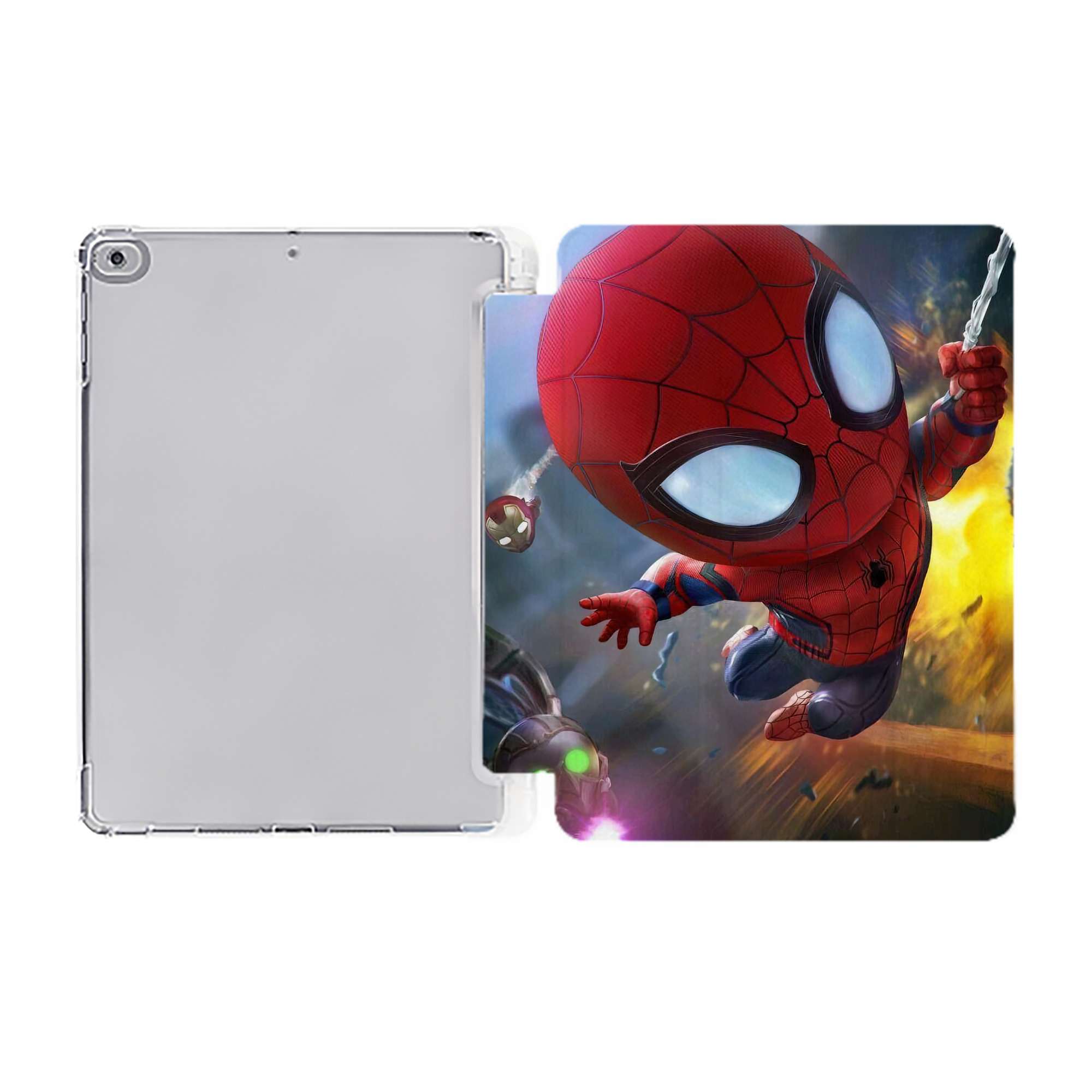 （画像用） Spider Man スパイダーマン IPad ケース ペン収納付き 三つ折りスタンド PUレザー×シリコン 対応機種9.5/10.5/10.9インチ